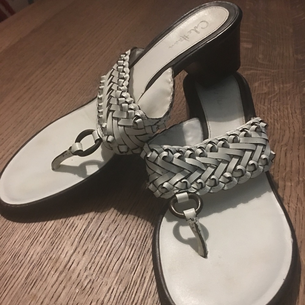Cole Haan white thong sandals sz 8